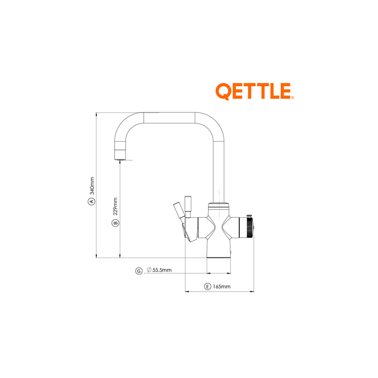 QETTLE Original 4 in 1 Instant Boiling Water Tap 4 Litre - Black Square Spout - Image 7