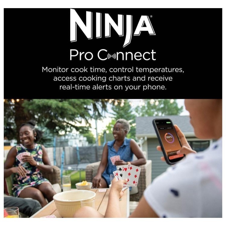 Ninja OG901UK Woodfire Pro Connect XL Electric BBQ Grill & Smoker - Black/Blue with Stand and Cover - Image 8