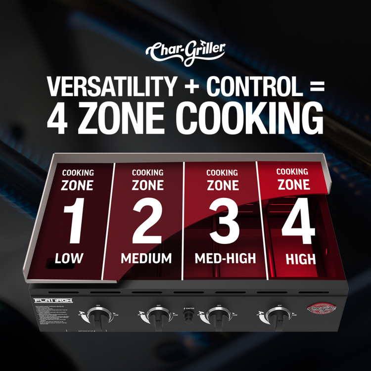 Char-Griller 4 Burner Flat Iron Premium Gas Griddle - Image 10